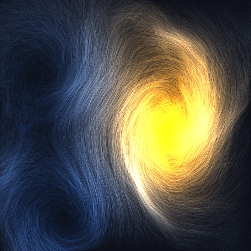 Synoptic Drift generative art &mdash; flowing wind lines over a pressure field
